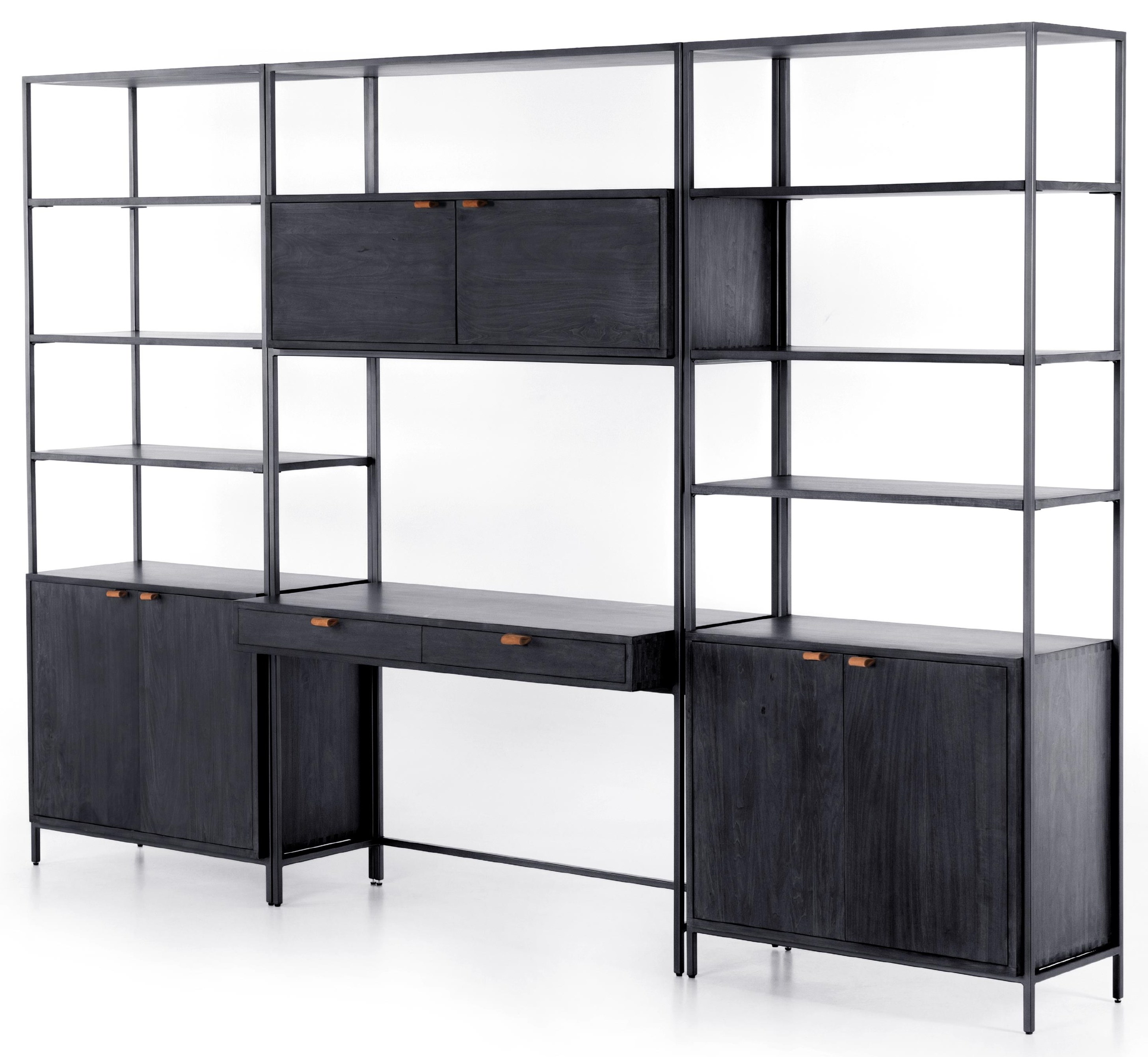 Four Hands Santa Rosa Shop TREY MODULAR WALL DESK W/ 2 BOOKCASES